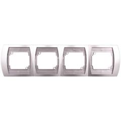 GAZELA Ramka poczwórna pozioma satyna R-4JH/16