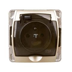 GAZELA Gniazdo bryzgoszczelne z/u IP-44 bez ramki satyna GPH-1JZ/m/16/16/d