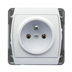 GAZELA Gniazdo pojedyncze z/u bez ramki biały GP-1JZ/m/00