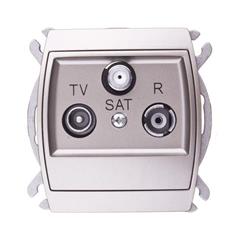 GAZELA Gniazdo RTV-SAT bez ramki satyna GPA-JS/m/16/16