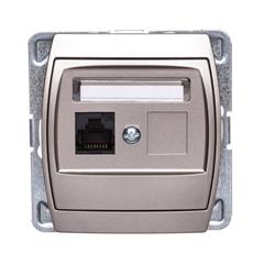 GAZELA Gniazdo komputerowe pojedyncze kat. 5e MMC bez ramki satyna GPK-1J/K/m/16/16
