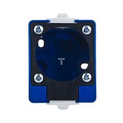 Puszka do gniazd jednofazowych o kołnierzach 50x50mm niebieska 106-0h