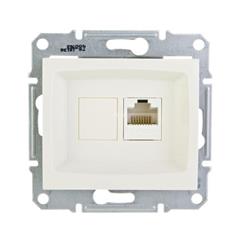 Anya Gniazdo komputerowe pojedyncze 1xRJ45 kat.5e kremowe AYA4300223