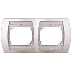 GAZELA Ramka podwójna pozioma satyna R-2JH/16