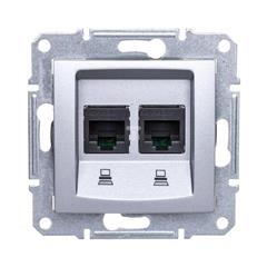 Sedna Gniazdo komputerowe podwójne RJ45 kat.6 FTP aluminium SDN4800160