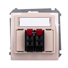 Simon Basic Gniazdo głośnikowe podwójne z polem opisowym beżowe BMGL3.01/12 WMUG-02000x-9011