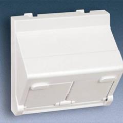 Simon Connect Płytka K45 gniazda teleinformatycznego podwójnego 2xRJ skośna z przesłoną anodyzowane aluminium KB80/8 TSC-KB80-8