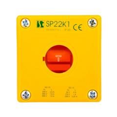 Obudowa kasety 1-otworowa 22mm żółta IP65 SP22-K1-00z