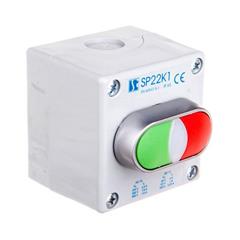 Kaseta sterownicza 1-otworowa podwójny zielony/czerwony 1Z 1R szara IP65 1x dławnica szara M20 SP22K1\21-1