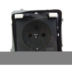 AS Gniazdo pojedyncze z/u 16A IP44 z klapką ecru GPH-1GZ/m/27/d