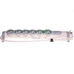 Przedłużacz z ochroną przeciwprzepięciową 1 gniazdo master 6x2P+Z 1,5m 50087