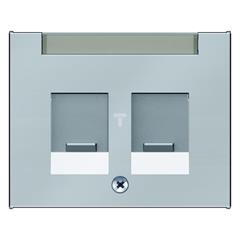 K.5 Element centralny gniazda teleinformatycznego podwójnego z polem opisowym stal szlachetna lakierowana 11827004
