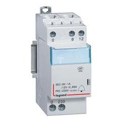 Transformator dzwonkowy modułowy TR308 230/12/8V 8VA 0,66/1A 413091