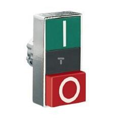 Napęd przycisku podwójny biało/czarny /O-I/ z samopowrotem 8LM2TB7224