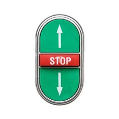 Napęd przycisku potrójny zielony/czerwony /STRZAŁKI GÓRA DÓŁ STOP/ z samopowrotem LPCB7355
