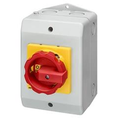 Łącznik krzywkowy 0-1 4P 16A w obudowie żółto/czerwony IP65 3LD2064-1TC53