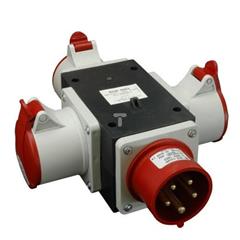 Rozgałęźnik 3-fazowy wejście 1x16A 5P/ wyjście 3x16A 5P IP44 ROP 1653