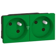 MOSAIC Gniazdo podwójne z/u 16A zielone 077162