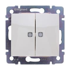 VALENA Łącznik schodowy podwójny z podświetleniem kremowy 774112