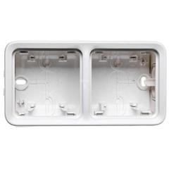 PLEXO55 Puszka natynkowa antybakteryjna podwójna pionowa biała 070743