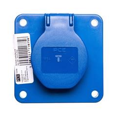 Gniazdo tablicowe z uziemieniem 3P niebieskie IP44 250V 104-8b