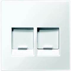 Merten System M Płytka centralna podwójna do gniazdek modułowych z klapką biel polarna MTN4562-0319