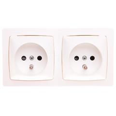 OTEO Gniazdo podwójne z/u 16A z przesłonami białe 086076