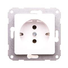 Optima Gniazdo schuko (z samozaciskami) bialy 12000602