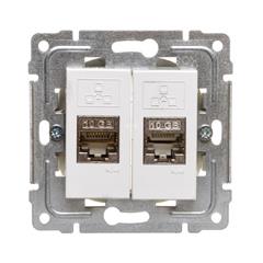 DANTE Gniazdo komputerowe podwójne 2xRJ45 kat.6 ekranowane białe 450468