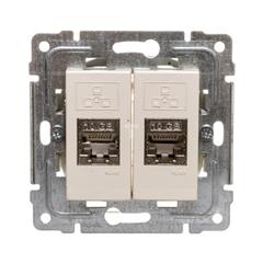 DANTE Gniazdo komputerowe podwójne 2xRJ45 kat.6 ekranowane kremowe 450368