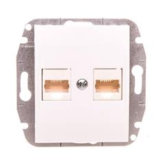 Catrin Gniazdo komputerowe podwójne RJ45 kat.5e bez ramki białe 2149-10