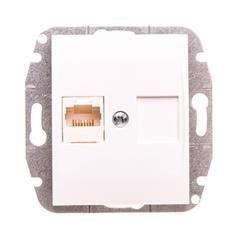 Catrin Gniazdo komputerowe pojedyncze RJ45 kat.5e bez ramki białe 2148-10