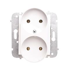 Catrin Gniazdo podwójne b/u 16A IP20 bez ramki białe 2144-10