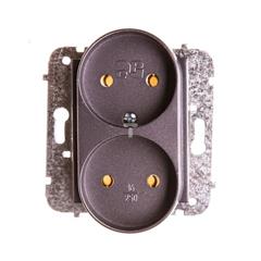 Catrin Gniazdo podwójne b/u 16A IP20 bez ramki grafitowy metalik 2144-18