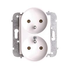 Catrin Gniazdo podwójne z/u 16A IP20 bez ramki białe 2143-10