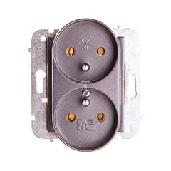 Catrin Gniazdo podwójne z/u 16A bez ramki grafitowy metalik 2143-18