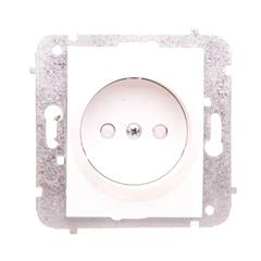 Catrin Gniazdo pojedyncze b/u 16A z przesłonami bez ramki białe 2140-10