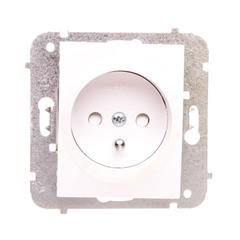 Catrin Gniazdo pojedyncze z/u 16A z przesłonami bez ramki białe 2134-10