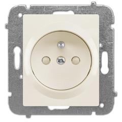 Catrin Gniazdo pojedyncze z/u 16A z przesłonami bez ramki kremowe 2134-11