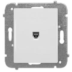 Catrin Gniazdo telefoniczne pojedyncze RJ11 6P4C bez ramki białe 2147-10