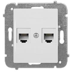 Catrin Gniazdo telefoniczne podwójne RJ11 bez ramki białe 2151-10
