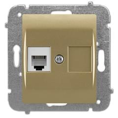 Catrin Gniazdo telefoniczne pojedyncze RJ11 bez ramki złoty metalik 2150-15