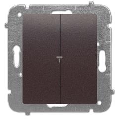 Catrin Łącznik schodowy podwójny 10A IP20 bez ramki czekoladowy metalik 2108-14