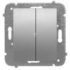Catrin Łącznik schodowy podwójny 10A IP20 bez ramki srebrny 2108-16