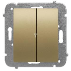 Catrin Łącznik schodowy podwójny 10A IP20 bez ramki złoty metalik 2108-15