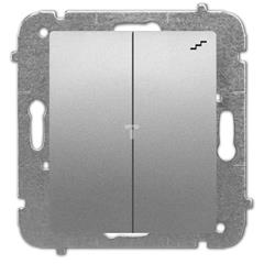 Catrin Łącznik schodowy podwójny 10A IP20 bez ramki srebrny 2118-16