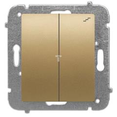 Catrin Łącznik schodowy podwójny 10A IP20 bez ramki złoty metalik 2118-15