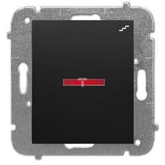 Catrin Łącznik schodowy pojedynczy 10A IP20 z podświetleniem bez ramki czarny 2125-19