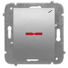 Catrin Łącznik schodowy pojedynczy 10A IP20 z podświetleniem bez ramki srebrny 2125-16