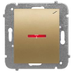 Catrin Łącznik schodowy pojedynczy 10A IP20 z podświetleniem bez ramki złoty metalik 2125-15